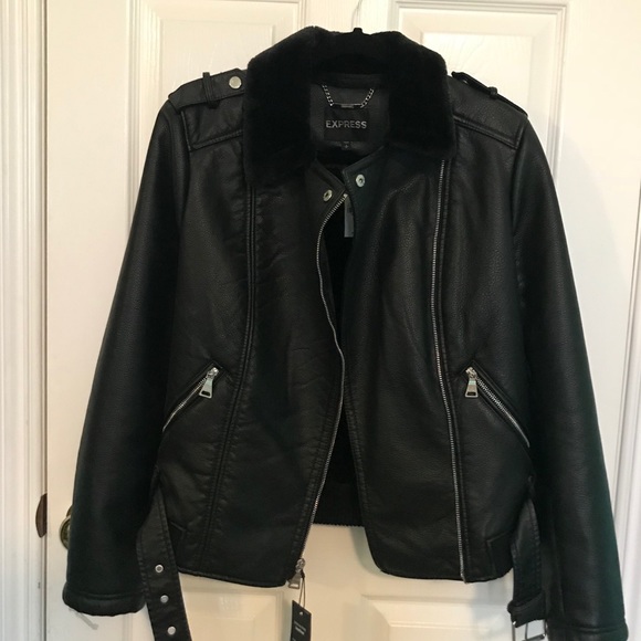 Express Jackets & Blazers - *NEVER WORN* EXPRESS BLACK LEATHER JACKET